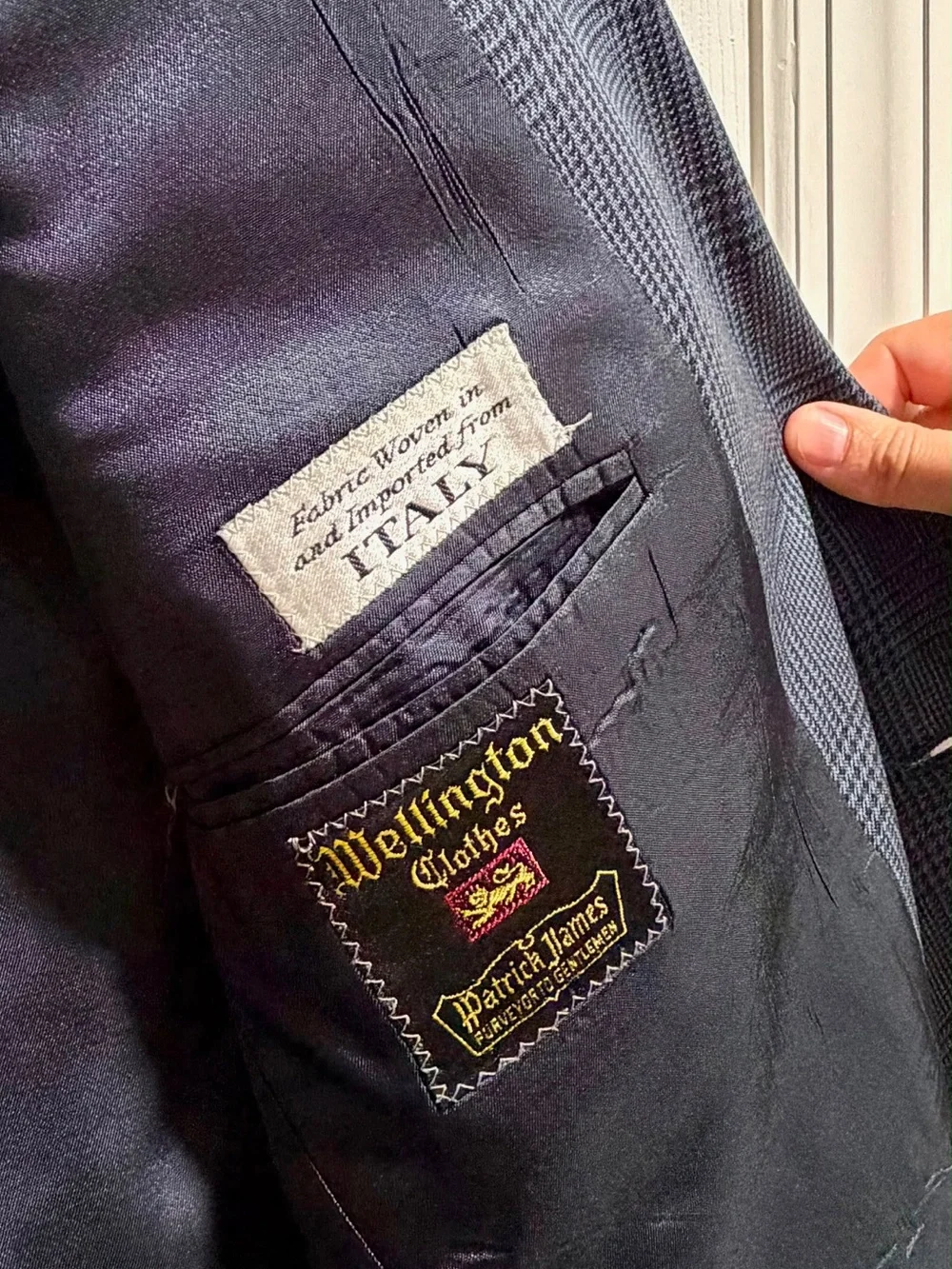 Wellington Dark Blue Glen Plaid Two-Button Sport Jacket